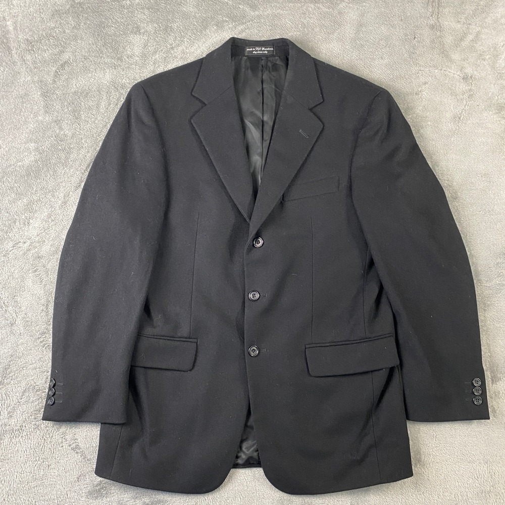 Gianfranco Ruffini Blazer Mens 40R Black Cashmere Blend 3-Button Sport Coat